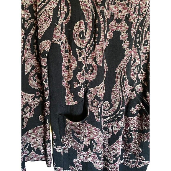 Free People Sweater Dress Medium Mock Neck Mini Pockets Paisley Modern Love - Picture 3 of 9